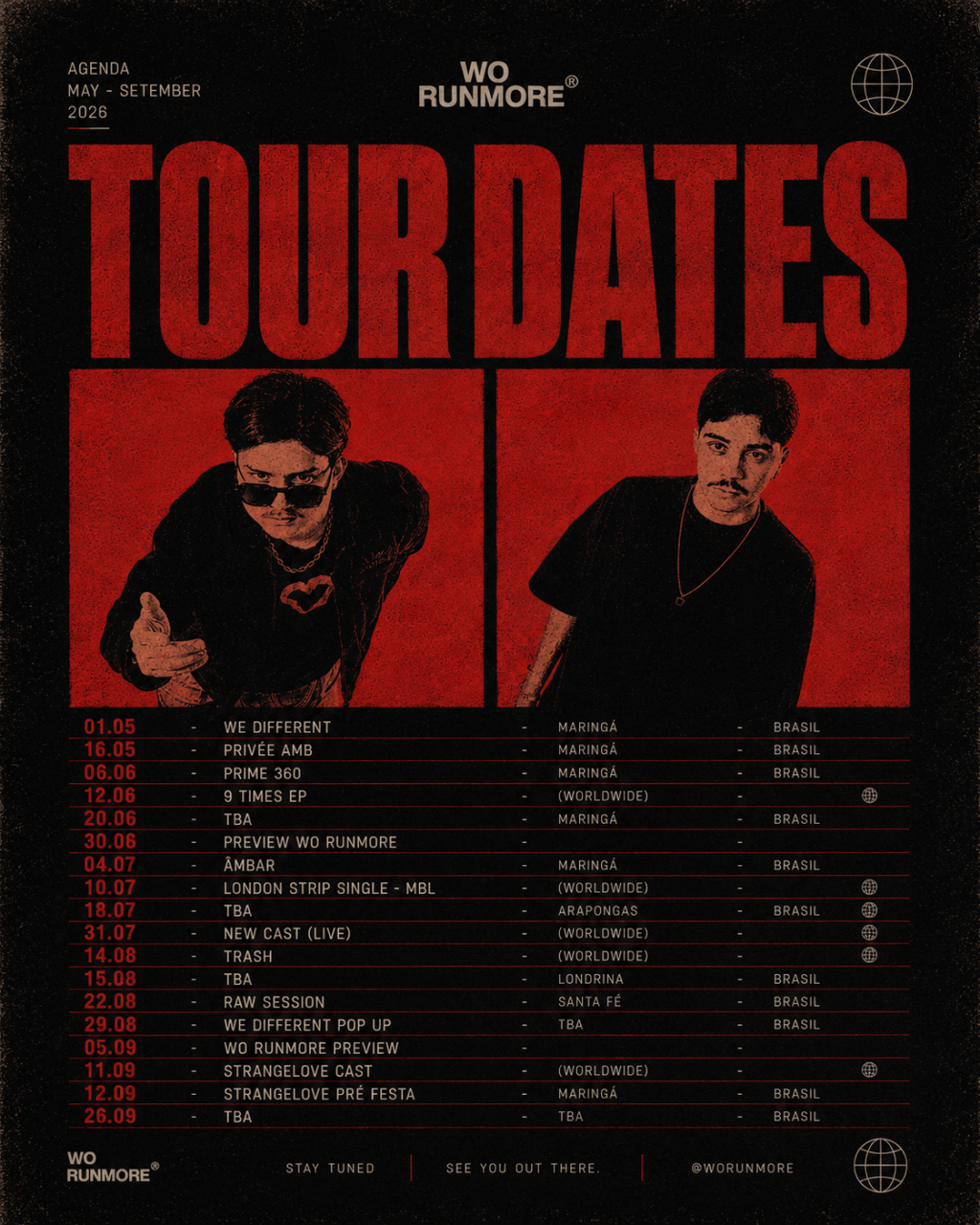 TOUR DATES MAY - SATEMBER